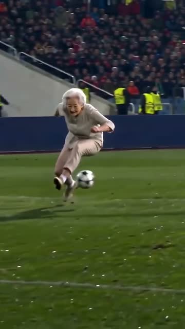 Ozil goal AI video frame, 4 to 7 seconds: grandma controls the chip on the bounce